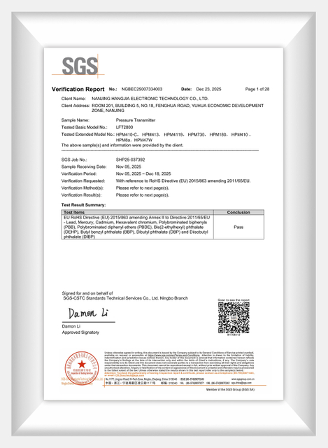 Transmetteur de pression ROHS